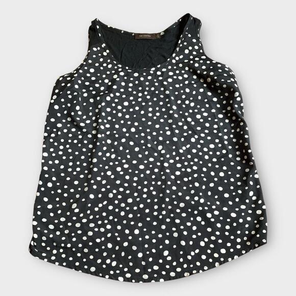 The Limited Tops - The Limited Polka Dot Sleeveless Top Black White Large Top Sheer Back Everyday